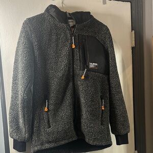 Superdry Charcoal Sherpa Fleece Jacket